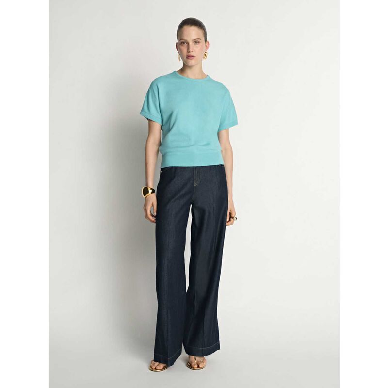 Veronika Maine Cotton Cashmere Knit Tee image number 3